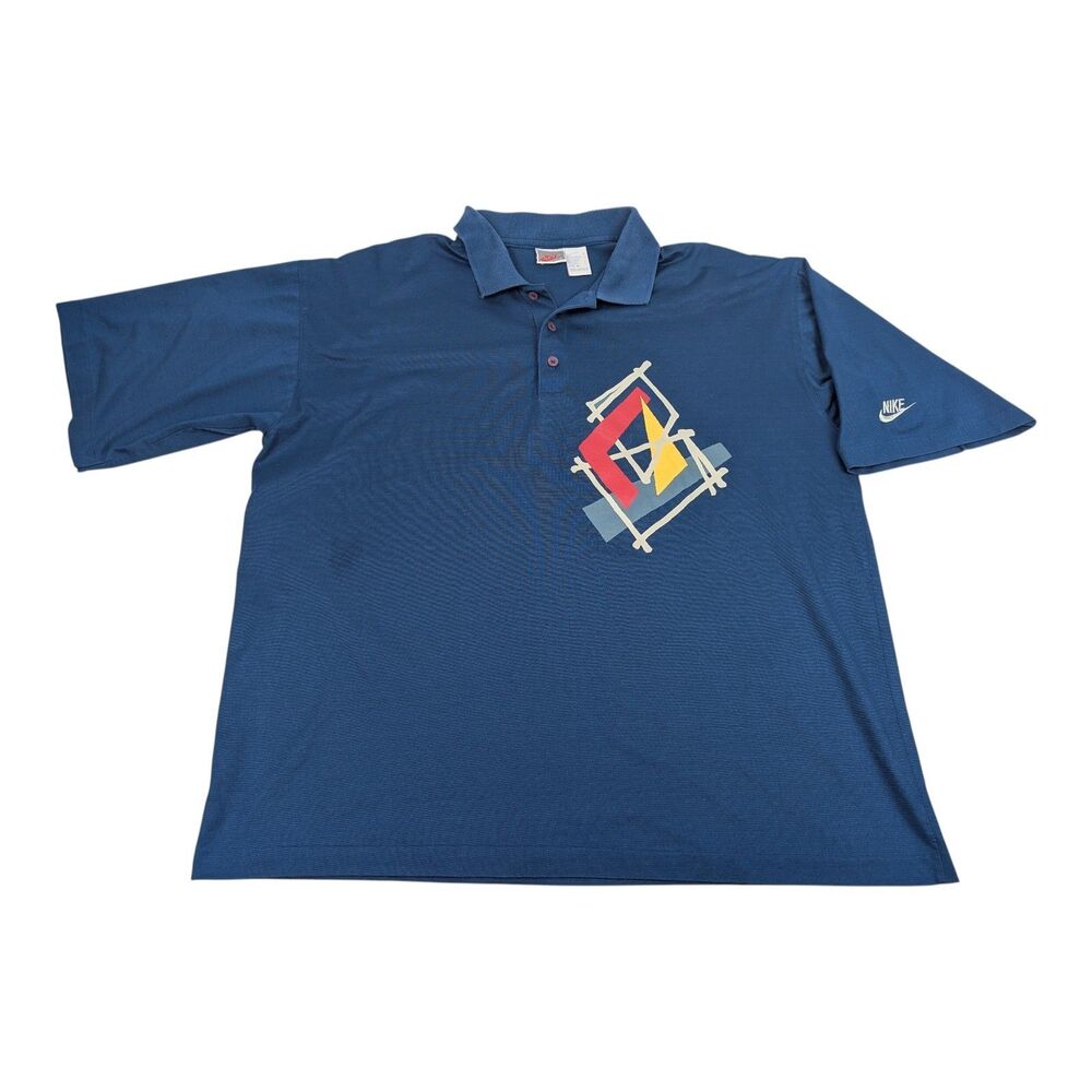 Nike Polo Shirt‎ Mens XL Agassi Tennis Made in Spain vtg 90s